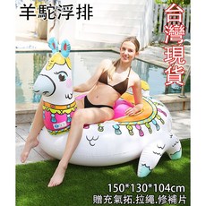 中壢24H出貨 羊駝浮排/加厚浮排/水上休閒用品/充氣浮床/PVC浮排/水上漂浮/氣墊/游泳圈/造型浮排/, 1個