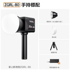 手持外拍燈 充插兩用 手持補光燈 影視燈 攝影燈 便攜式補光燈 COB補光燈 打光燈 柔光 人像 直播燈, 1個, ZGRL80+手柄, GZ0438B