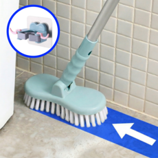 바르텐 길이조절 롱핸들 욕실 바닥 청소솔 가정용, 1개, 그레이