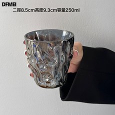 DFMEI 菸灰玻璃水杯 小衆設計中古茶杯果汁杯咖啡牛奶杯啤酒杯, 1個