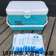 釣蝦箱 蝦箱組合 釣蝦工具箱 釣箱 冰箱 保溫 可坐 迷你多功能小釣箱 便攜蝦鮮箱 漁具, 新款綠18L無揹帶【冰袋】