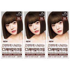 꽃을든남자 나눠쓰는 오징어 먹물 새치 염색약, N6 자연갈색, 3개