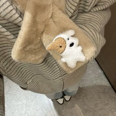 可愛阿呆的小狗冬季防寒保暖圍巾秋冬防風加厚交叉式圍脖毛絨圍脖