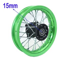 앞바퀴 1.60- 10 인치 림 "먼지 자전거 구 덩이 작은 CRF 예비 부품, 08 Green 15mm Axle Hole, 1개