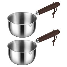 POPOVICH 스테인레스 소형 냄비, 2개, 실버, 10.5cm