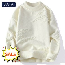 [재고정리 할인] ZAJA 남성 가을 겨울 캐주얼 루즈핏 라운드넥 말랑 니트