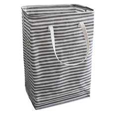 Zaka 折疊布藝大容量多用途洗衣籃 72L, 灰色