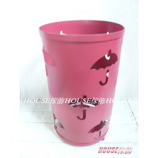 House傢飾 作舊復古Loft工業風 簍空雨傘造型傘架 傘桶(紅), 1個