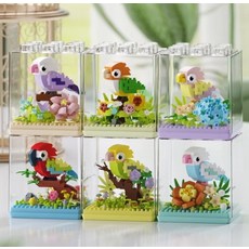 MEKANSM 迷你積木鸚鵡系列 益智拼砌玩具 創意DIY禮品, 1套, 鸚鵡一套6款k394-399