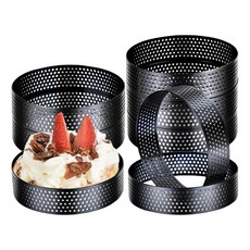 통풍구가 있는 전문 케이크 링 8개 붙지 않는 무스 몰드 3.94인치