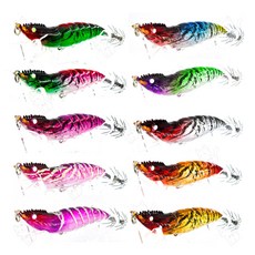 리얼 쉬림프 무한 새우 에기 90mm 10종 노바코어 쭈꾸미 심해 갑오징어, 전색상 1개씩, 1세트