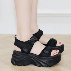 BROWMODA 여성 발편한 데일리 통굽 스포츠 비치 샌들