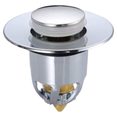 洗臉盆彈跳式濾水塞：防堵過濾、按壓式下水器、洗手盆蓄水塞, 1個