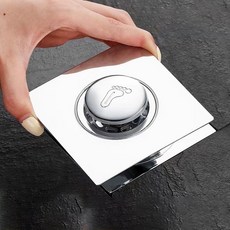 腳踩式全銅彈跳地漏芯 衛浴改造免敲地漏芯 過濾網全銅防臭腳踩彈跳全銅芯蓋地漏, 不鏽鋼(銅芯)