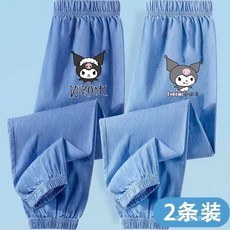 【臺灣出貨】-【店鋪熱銷】女童褲子仿牛仔防蚊褲女夏薄款超輕薄兒童褲子女童休閒褲束腳褲 女童牛仔褲