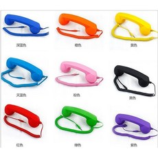 大號復古聽筒 時尚外接3.5mm耳機接口 手機聽筒 防輻射通用型 禮品聽筒, 綠, 0