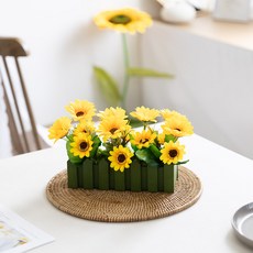 미니 해바라기 정원 A 인테리어 조화 꽃 금전화 금전수 테이블 장식 카페 소품 꾸미기 집들이 개업 선물, 1개, A타입_그린A