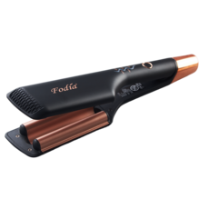 Fodia 水波紋三管美髮造型器，快速打造自然捲髮，多檔調溫呵護髮質, 黑色，玫瑰金, S-3 小水波QQ造型夾