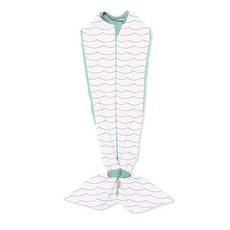 SwaddleMe Ingenuity 모노그램 컬렉션 아기 포대기 100% 면 수면 개선 및 놀라운 반사 진정 0-3개월 쉬운 교체를 위한 포켓 폴드 디자인 1.0 TO, Teal Waves