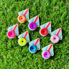 퍼펙트캐디 삼선 방향 에이밍 야광 티링 골프 티꽂이 버디링 숏티, 티링8개, 투명야광