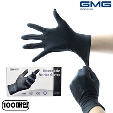GMG 안찢어지는 니트릴장갑 블랙 L 100개입, 1개