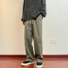 편안한 린넨 남성 팬츠 4컬러 밴딩 와이드 여름 팬츠