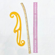 에스모드자 + 대나무곡자 + 60cm그레이딩자 세트 암홀자 곡선자 방안자, 1개