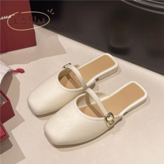 오스틱니 2025 초특가 여성 스퀘어 슬립온 외출 통근용 슬리퍼