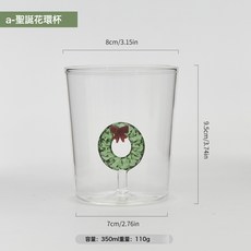 創意聖誕玻璃水杯立體聖誕雪花造型家用牛奶果汁杯子, 1個