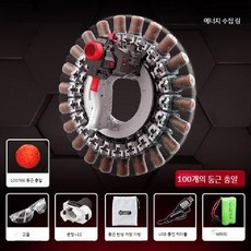 재밌는 링 모양의 핸드건 발사기 소프트 총알 장난감, 트리플 배터리 수명  90분, 핸드건 + 빨간 공 100 개 포함, 1개