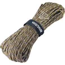 와일드에어 550파운드 파라코드 낙하산 코드 랜야드 로프 튼튼한 로프-7 트리플 스트랜드 100FT 야외 캠핑 포레스트 카모, Black, 1개