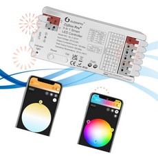 GLEDOPTO RGB 컨트롤러 지그비 3.0 프로+ 5 in 1 LED 스트립 20A 최대 WS