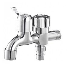 [빠른배송/디앤와이]양갈래수도꼭지 두갈래 양갈래 수도꼭지 세탁기 베란다 다목적 멀티수도꼭지 양가래, 1개