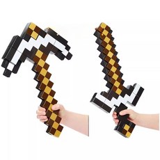 【台灣出貨】麥塊 MineCraft 麥塊鑽石劍鎬二合一 麥塊弓箭 玩具弓箭 變形武器玩具 玩具模型 生日禮物, 1個, 官方灰色二合一變形鎬, 官方灰色二合一變形鎬
