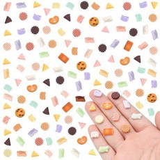 해외 WOZADU 공예용 미니 레진 캔디 피규어 200개 작은 스낵 미니어처 물건 인형집 요정 정원 마이크로 조경 장식 케이크 토퍼 미국매장정품+ 1724555, Cookie.