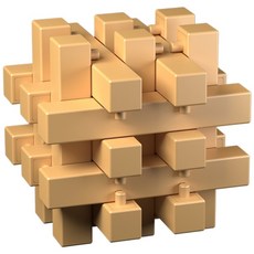 小小店舖 奇藝魔方格孔明鎖魯班鎖 原色兒童益智思維邏輯開發趣味ABS彩盒装, 十八羅漢