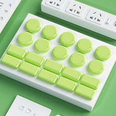 插座保護套 兒童防觸電電源插孔安全插頭防護, 綠色,2個裝"2插/3插均分", 1個
