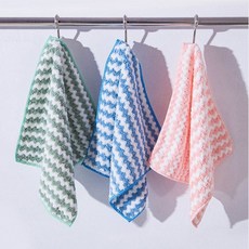 자취방 주방용품 물결무늬 극세사 행주 23x23cm 5매 식탁용 주방수건, 색상랜덤 5매입