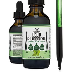 Double Wood 엽록소 액체 드롭 페퍼민트 맛 2oz 30회 분량, 1개