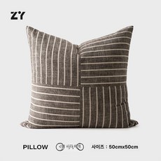 벨벳 디자인 극세사방석커버5050 소파 쿠션 거실, 스타일 C 정사각형 베개 50 x 50cm