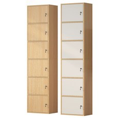 사물함 나무 파일 개인락커룸 사무실 옷장, [잠금장치 있음] 4문 라이트오크