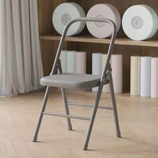 화이트 요가의자 체어 쿠션 흰색 접이식 스트레칭, 1개, 두꺼운 그레이 전후 빔 1.5