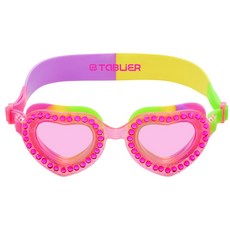 TaBLiER 愛心鑲鑽兒童泳鏡兒童泳鏡兒童泳鏡幼兒泳鏡女童泳鏡, 心