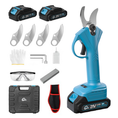 YUON 전기 전동 충전 전지가위 21V 풀세트 28mm 충전식 정전 고지 나무 가지치기, 1개