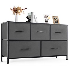 모아니스 패브릭 서랍장, 그레이, 5단