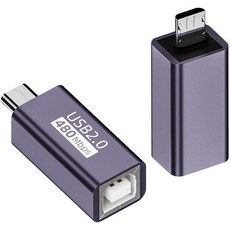 QianRENON 마이크로 USB 남성에서 B 여성 프린터 커넥터 플러그에서 MIDI 잭 전자 악기 어댑터 480Mbps 7W 충전 알루미늄 하우징 피아노드럼 스캐너 2Pcs, 마이크 케이블 잭 MIDI 선 QIANRENON Mic