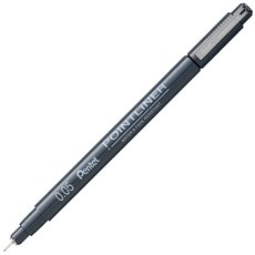 펜텔아츠 포인트 라이너 수성 밀리펜 0.05mm, 블랙, 1개