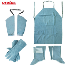 [ZEU] 크레토스 소가죽 용접 장구 풀세트 (앞치마 대형+각반+토시+장갑), 앞치마 대형+토시+각반+장갑 x 1세트, 1개