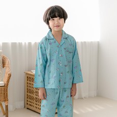 PINGCOCO Hippo Hippo純棉男童女童兒童睡衣組 6017