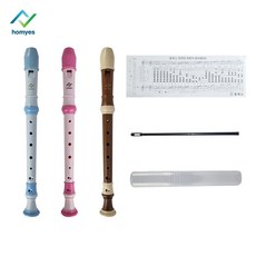 리코더 소프라노 저먼식 3단 초등 음악 준비물 yss+6353qf, 블루